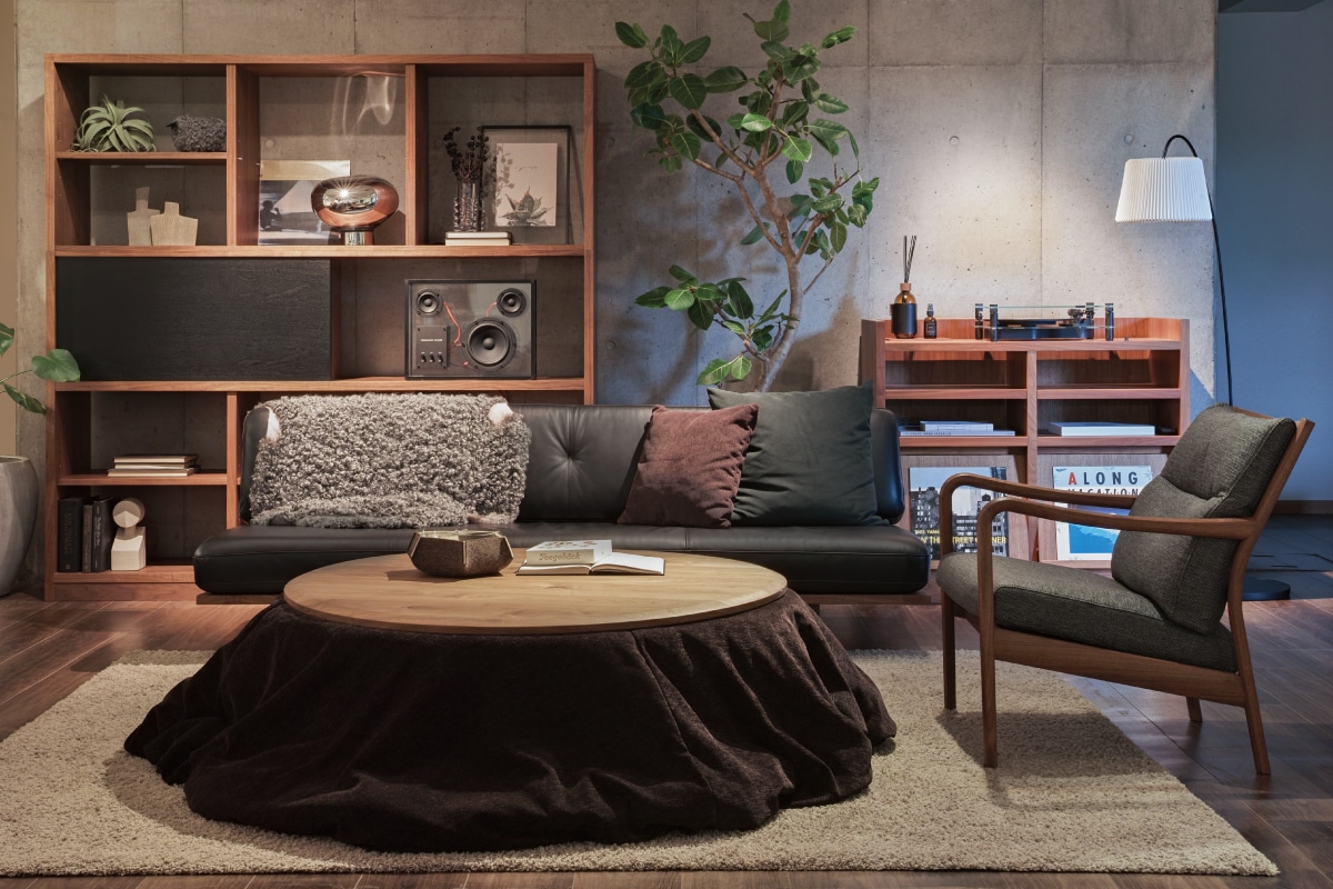 COMMON ROOTS | ORANGE KOTATSU ROUND TABLE+KOTATSU FUTON