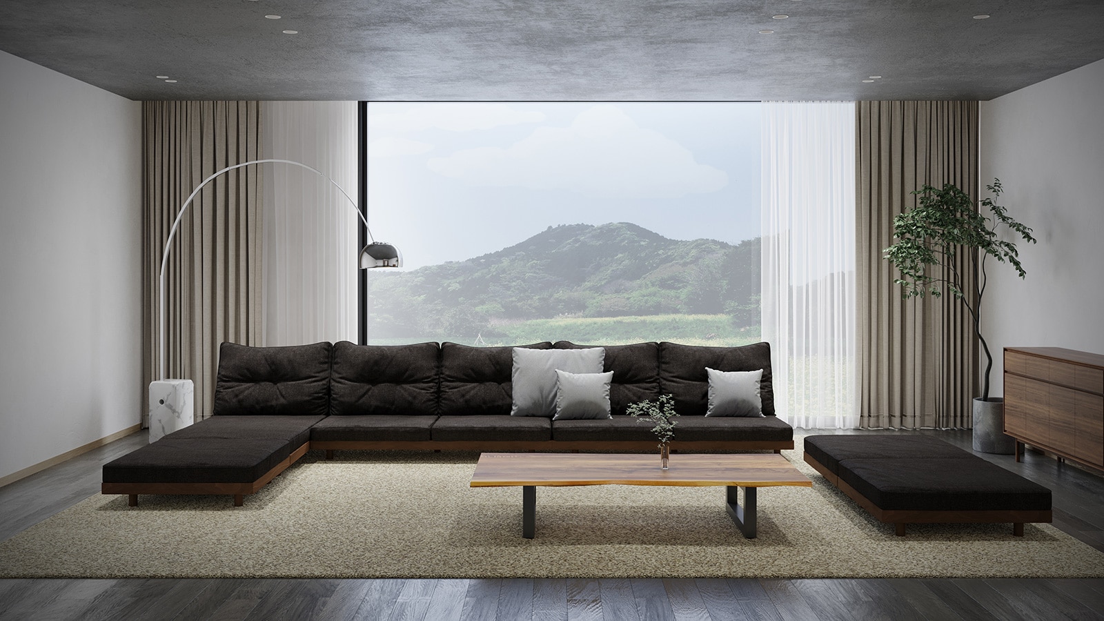 WILDWOOD LIVE EDGE LIVING TABLE W 120cm × D 90~70cm