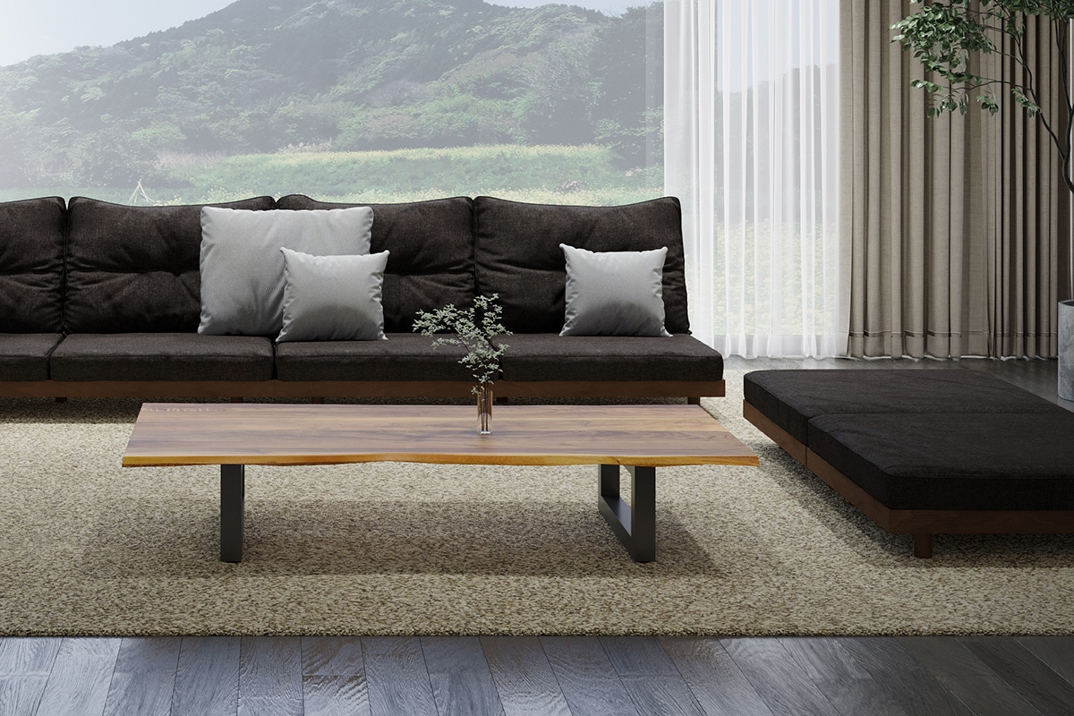 WILDWOOD LIVE EDGE LIVING TABLE W 120cm × D 90~70cm