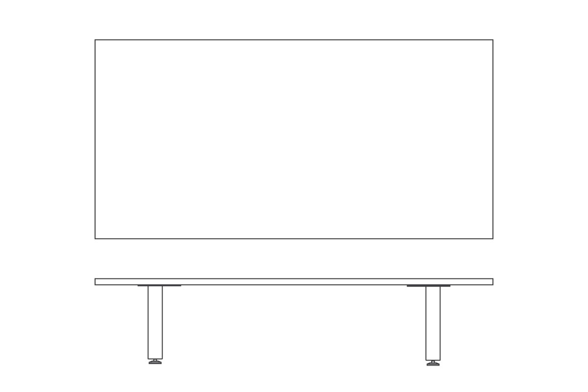 W 200cm × D 100cm