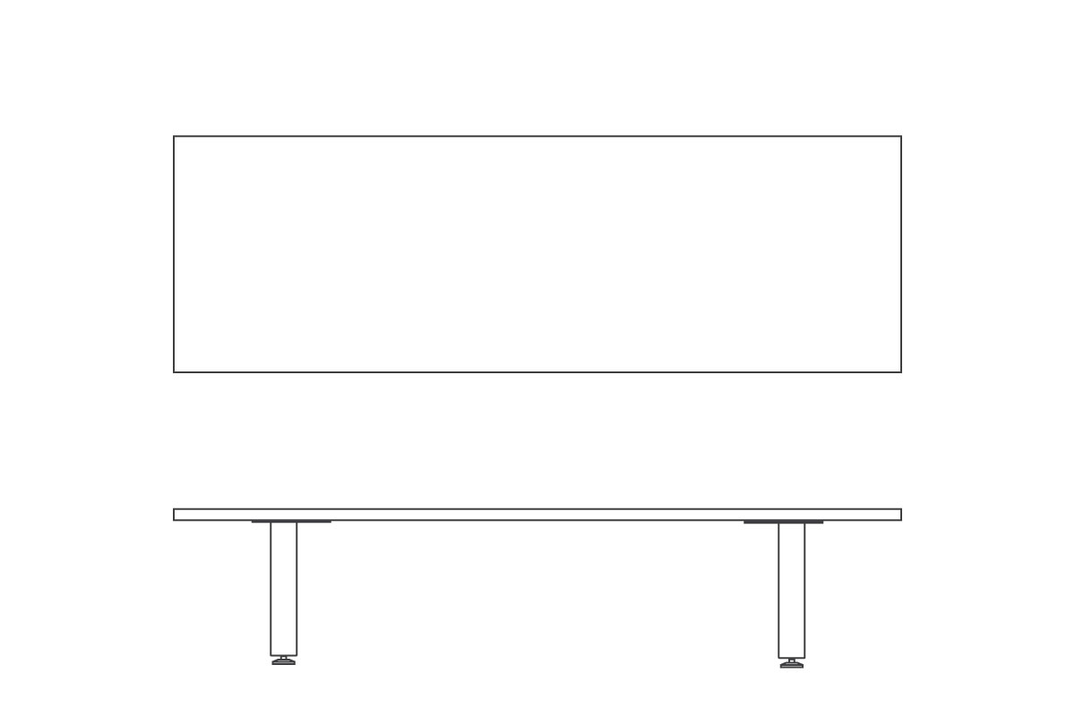 W 200cm × D 65cm