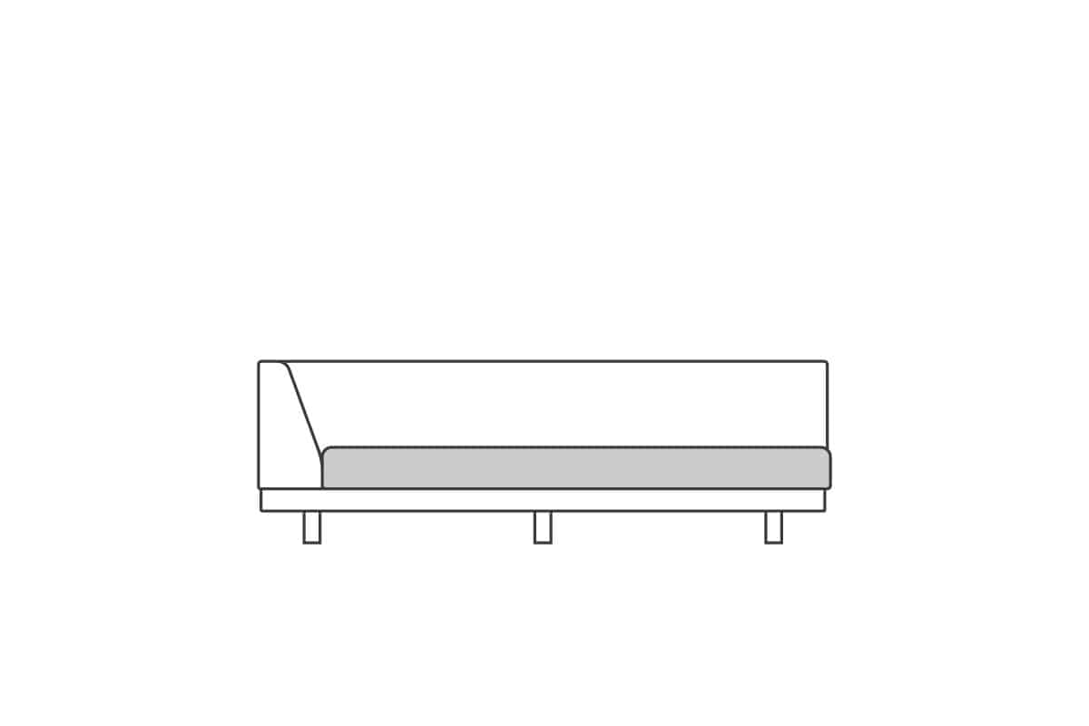 シングルアーム 2 シーター 180用　座クッション中材（単品）