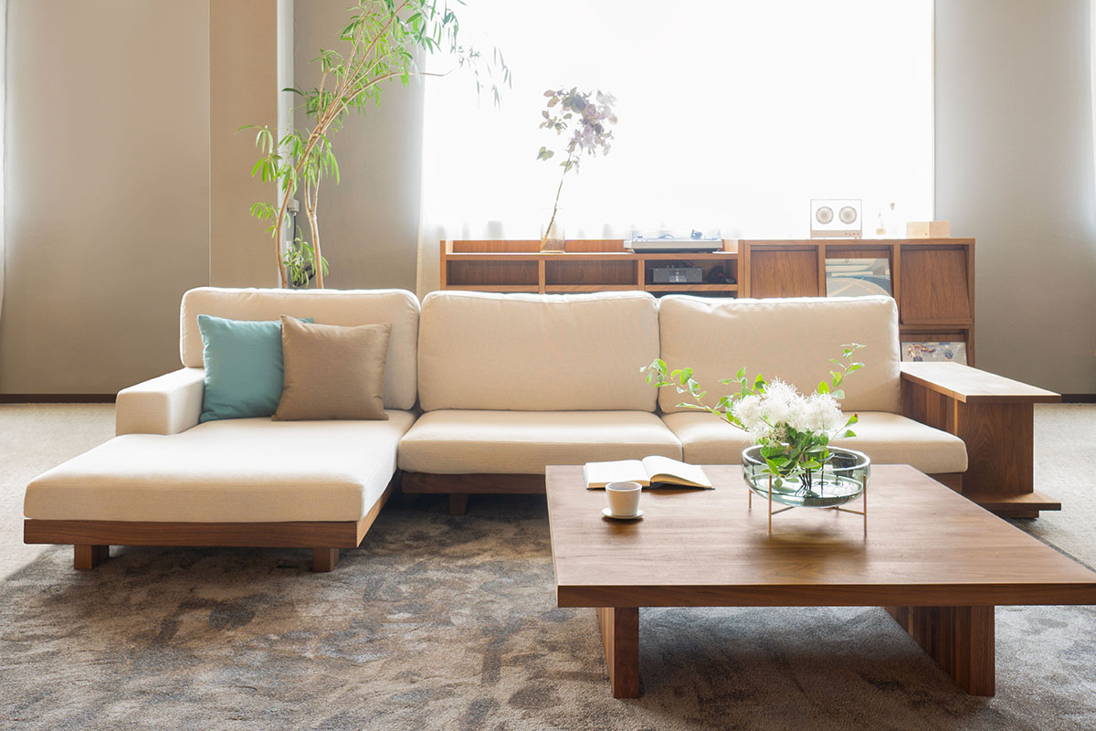 DANISH LOW LIVING TABLE W100cm x D100cm x H35cm