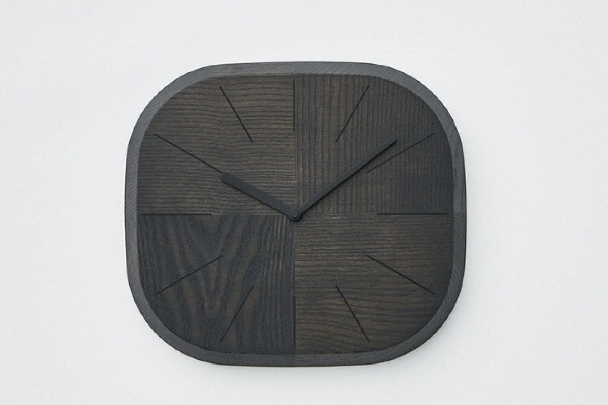 SASAKI | HAGI clock ダークグレー スクエア(面取り加工なし)